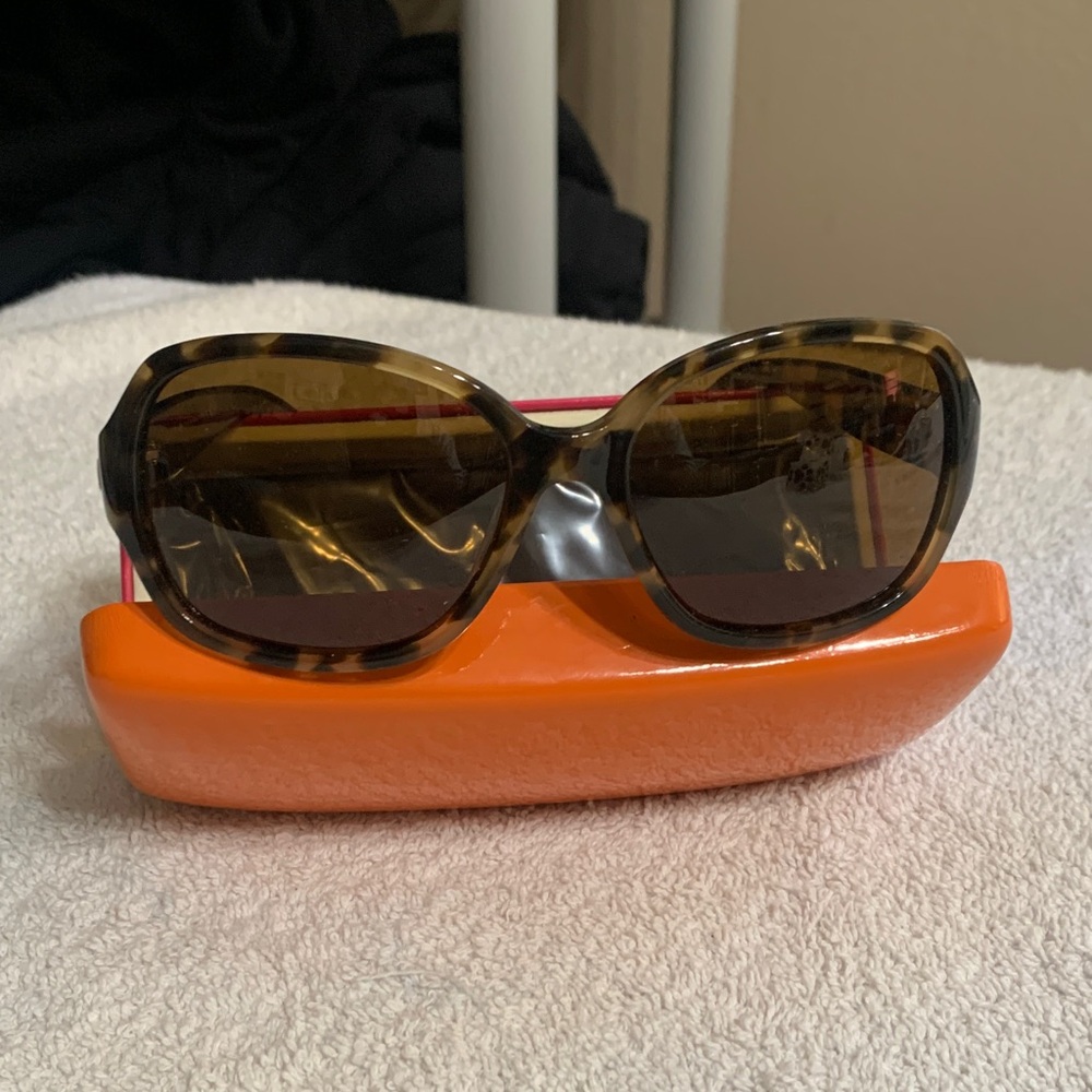Kate Spade Tortoise Sunglasses with Orange Case